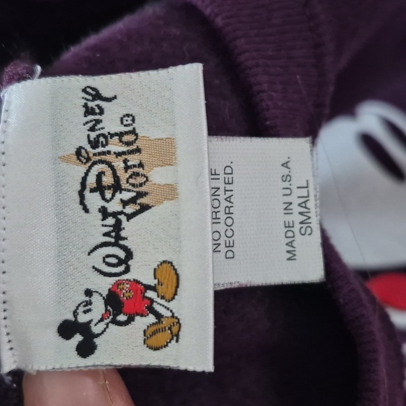 Disney Womens Purple Micky Mouse Crewneck Sweatshirt - Size Small - Picture 3 of 4